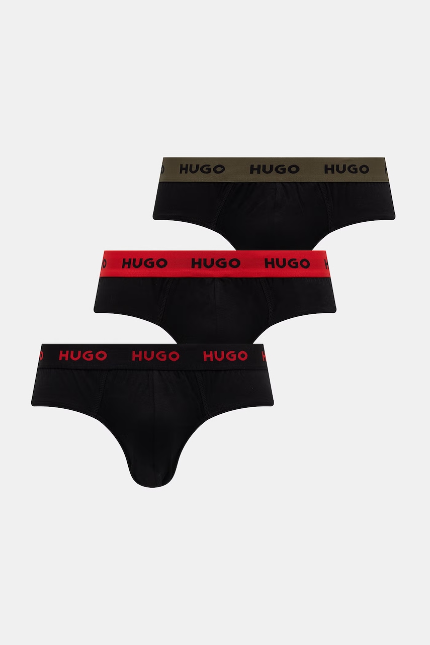 HUGO slipy męskie bawełniane z elastanem HIPBRIEF TRIPLETPACK 3-pack