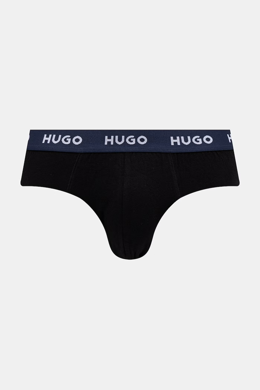 HUGO slipy pánske bavlnené s elastanom HIPBRIEF TRIPLETPACK 3-pak