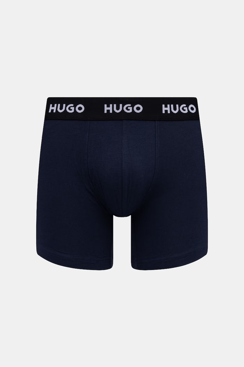 HUGO boxerky pánske bavlnené s elastanom BOXERBR TRIPLET PACK 3-pak