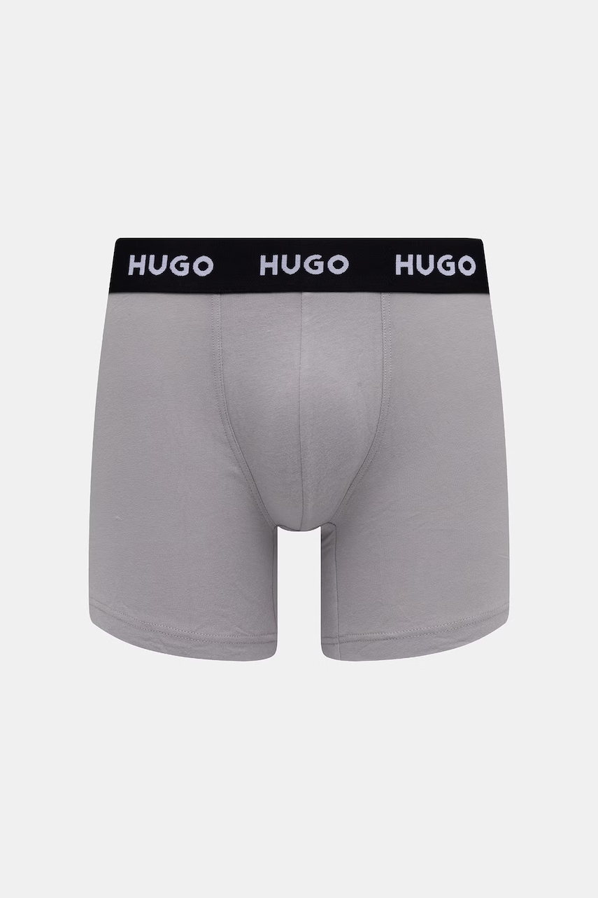 HUGO boxerky pánske bavlnené s elastanom BOXERBR TRIPLET PACK 3-pak