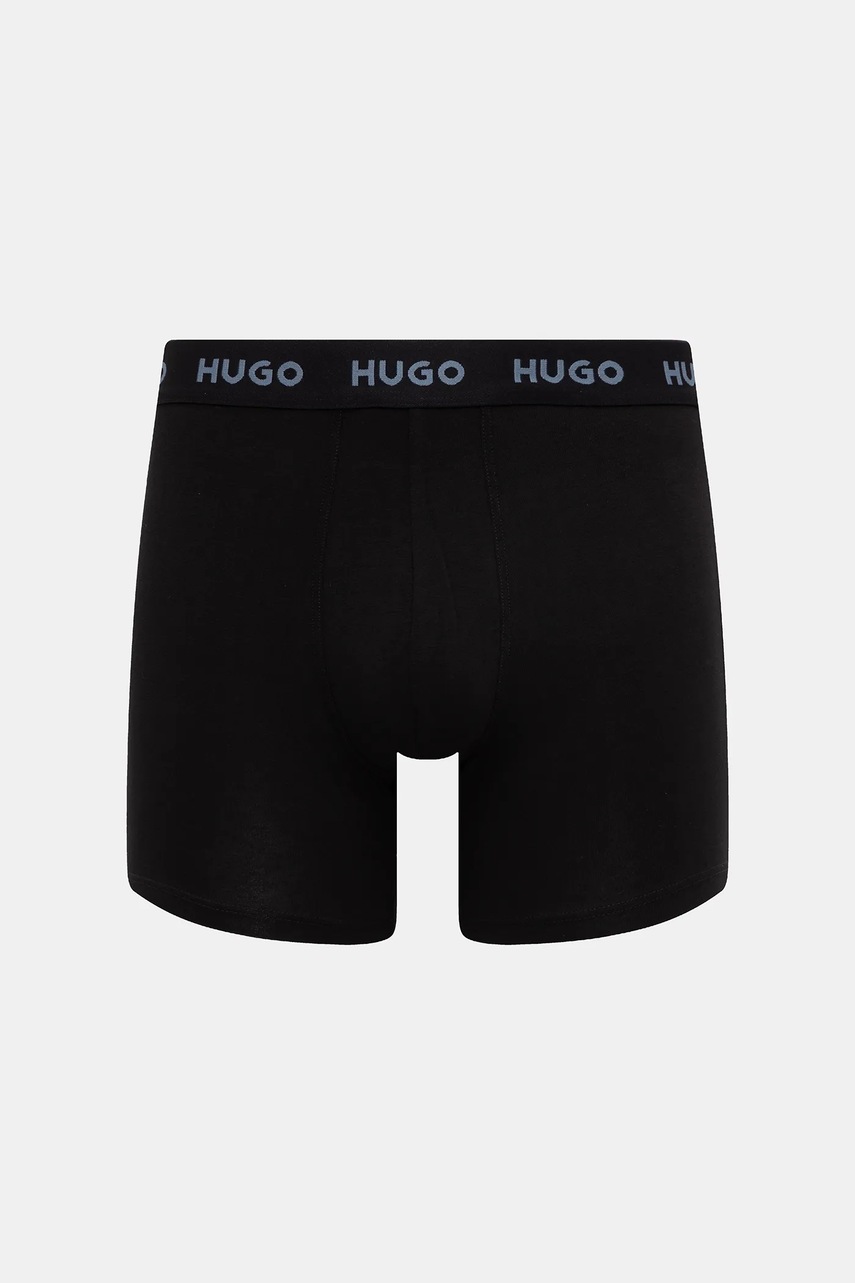 HUGO boxerky pánske bavlnené s elastanom BOXERBR TRIPLET PACK 3-pak