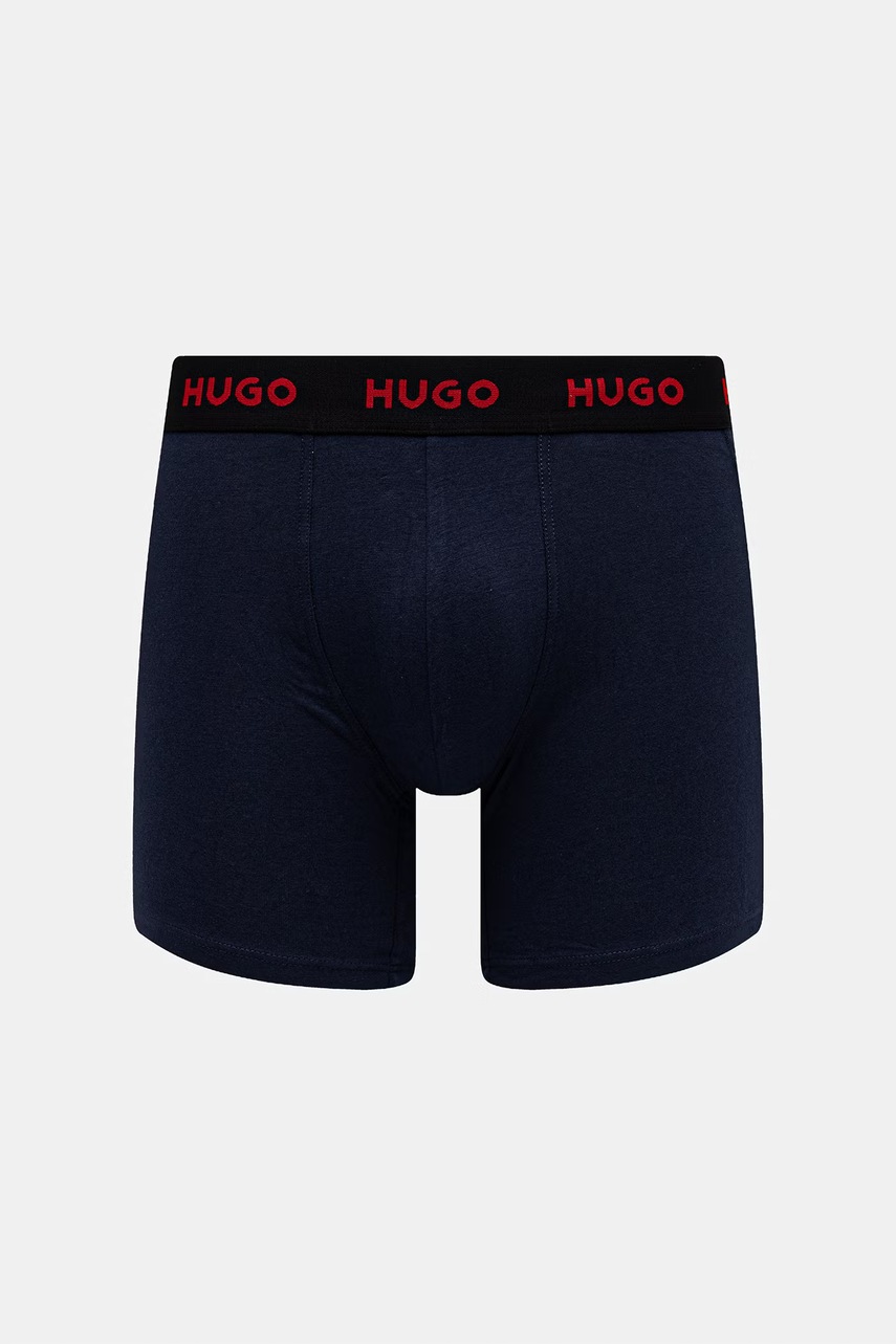 HUGO boxerky pánske bavlnené s elastanom BOXERBR TRIPLET PACK 3-pack