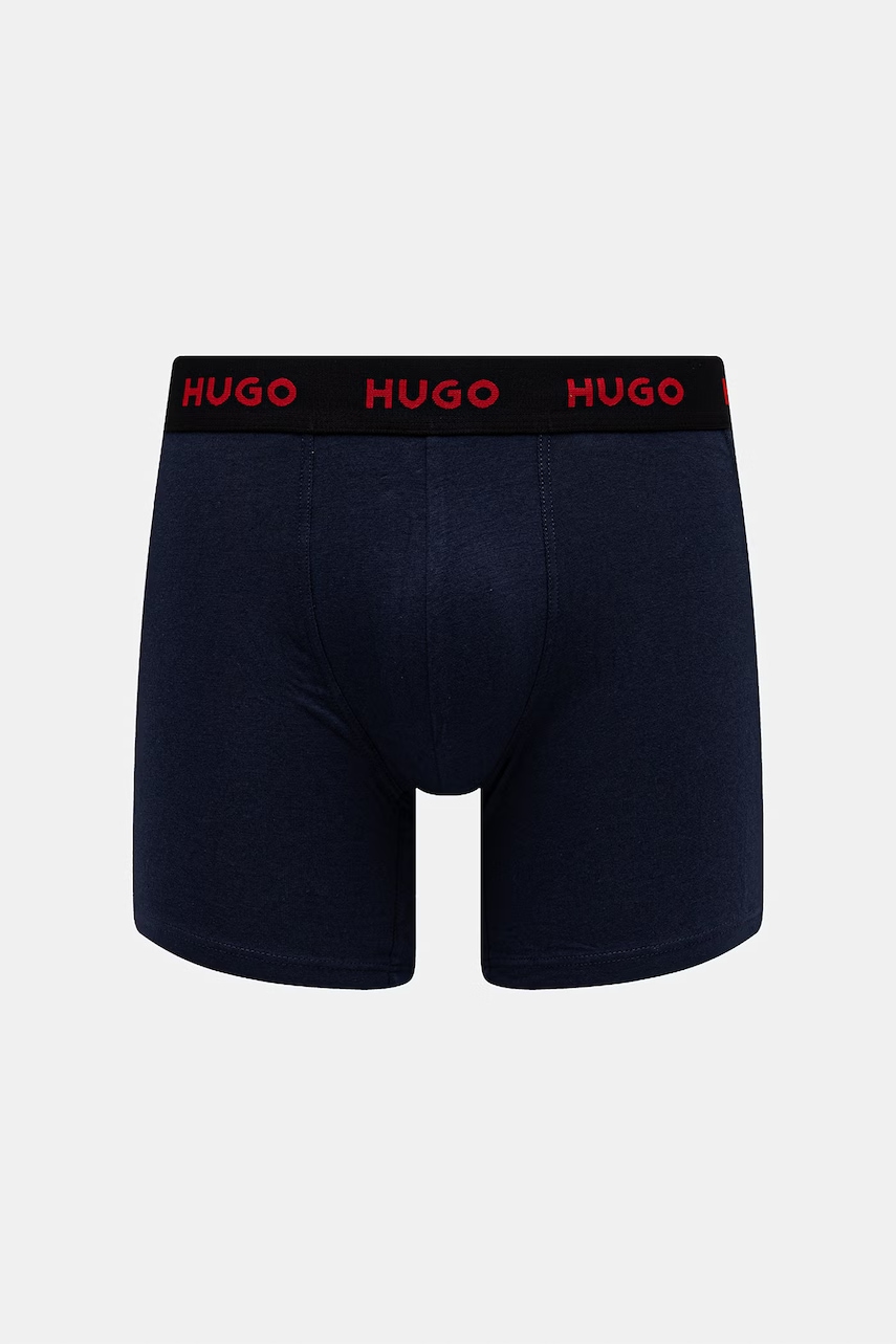 HUGO boxerky pánske bavlnené s elastanom BOXERBR TRIPLET PACK 3-pack