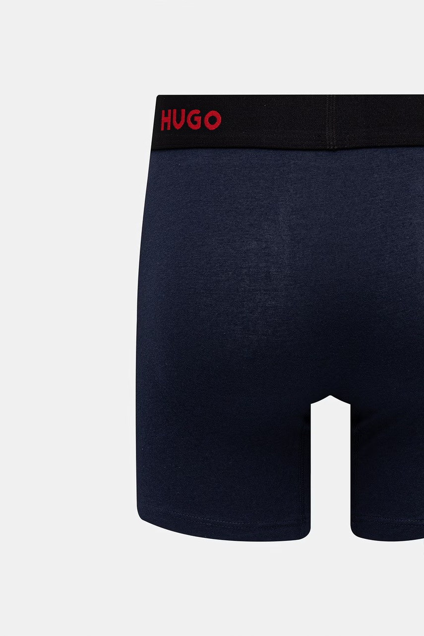 HUGO boxerky pánske bavlnené s elastanom BOXERBR TRIPLET PACK 3-pack