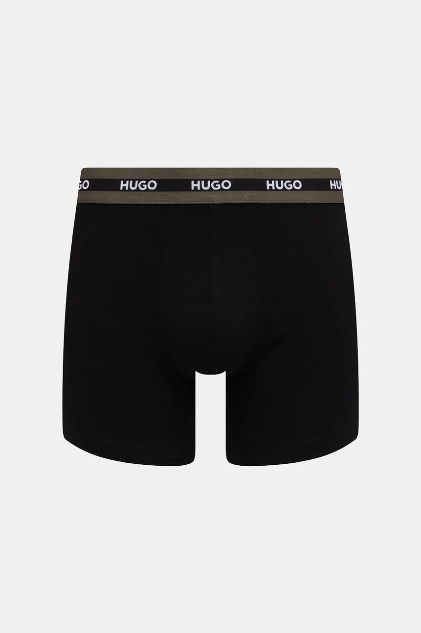 HUGO boxerky pánske bavlnené s elastanom BOXERBR TRIPL PLANET