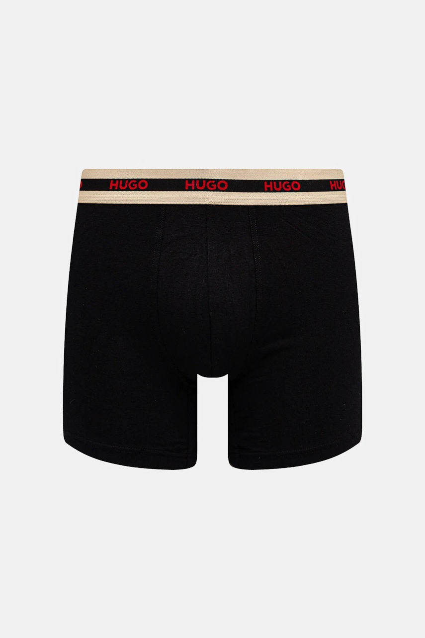 HUGO boxerky pánské bavlněné s elastanem BOXERBR TRIPL PLANET (obrázek 4)