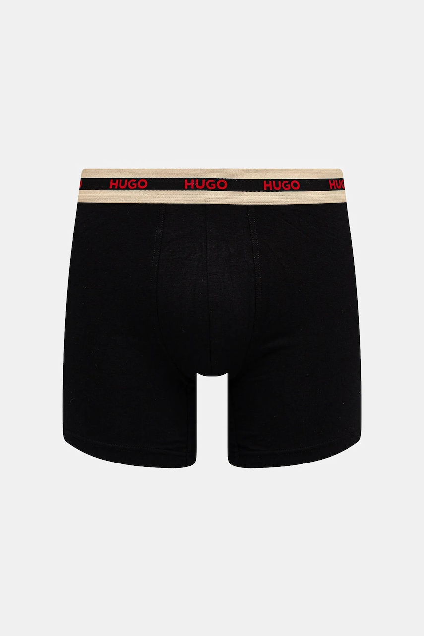 HUGO boxerky pánske bavlnené s elastanom BOXERBR TRIPL PLANET