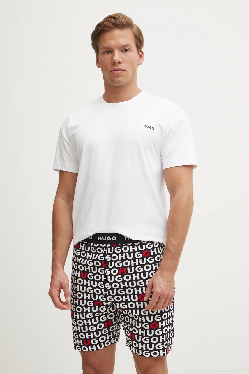 HUGO pijama barbati, culoarea negru, modelator, 50534139