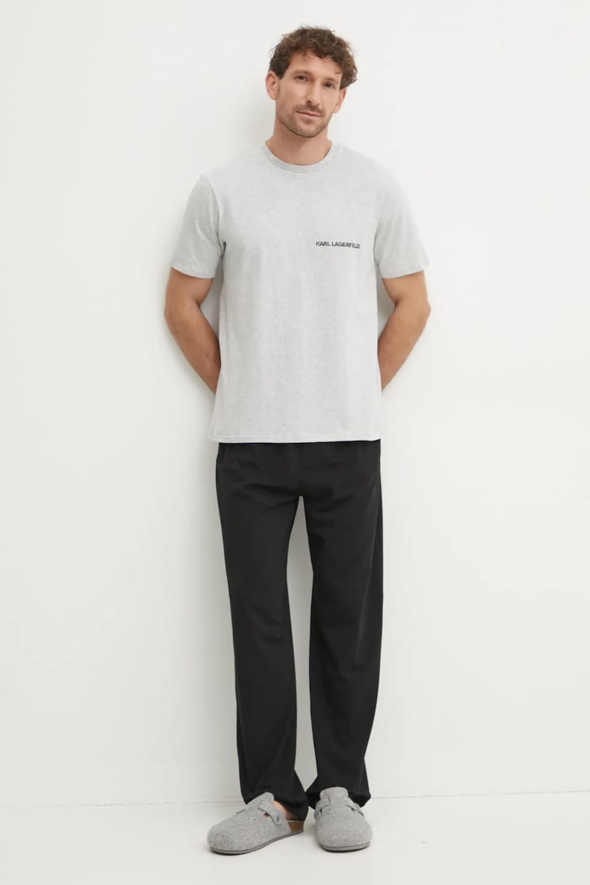 Karl Lagerfeld pijama barbati, culoarea gri, melanj, A1M45013