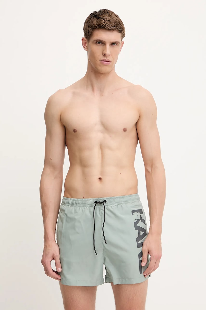 Karl Lagerfeld pantaloni scurți de baie culoarea turcoaz, A1M46013 Karl Lagerfeld pantaloni scurți de baie culoarea turcoaz, A1M46013