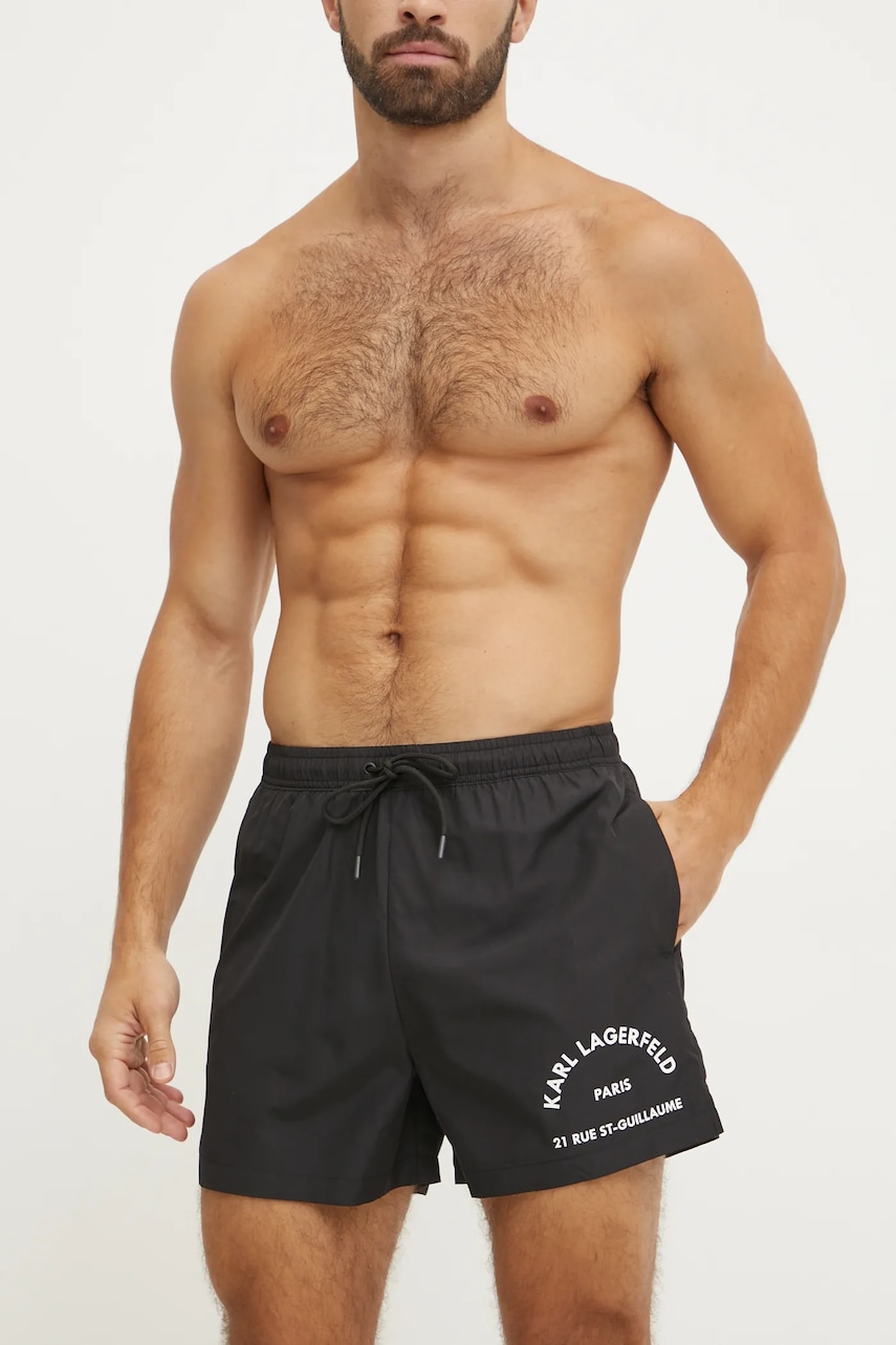 Karl Lagerfeld pantaloni scurți de baie culoarea negru, A1M46054 Karl Lagerfeld pantaloni scurți de baie culoarea negru, A1M46054