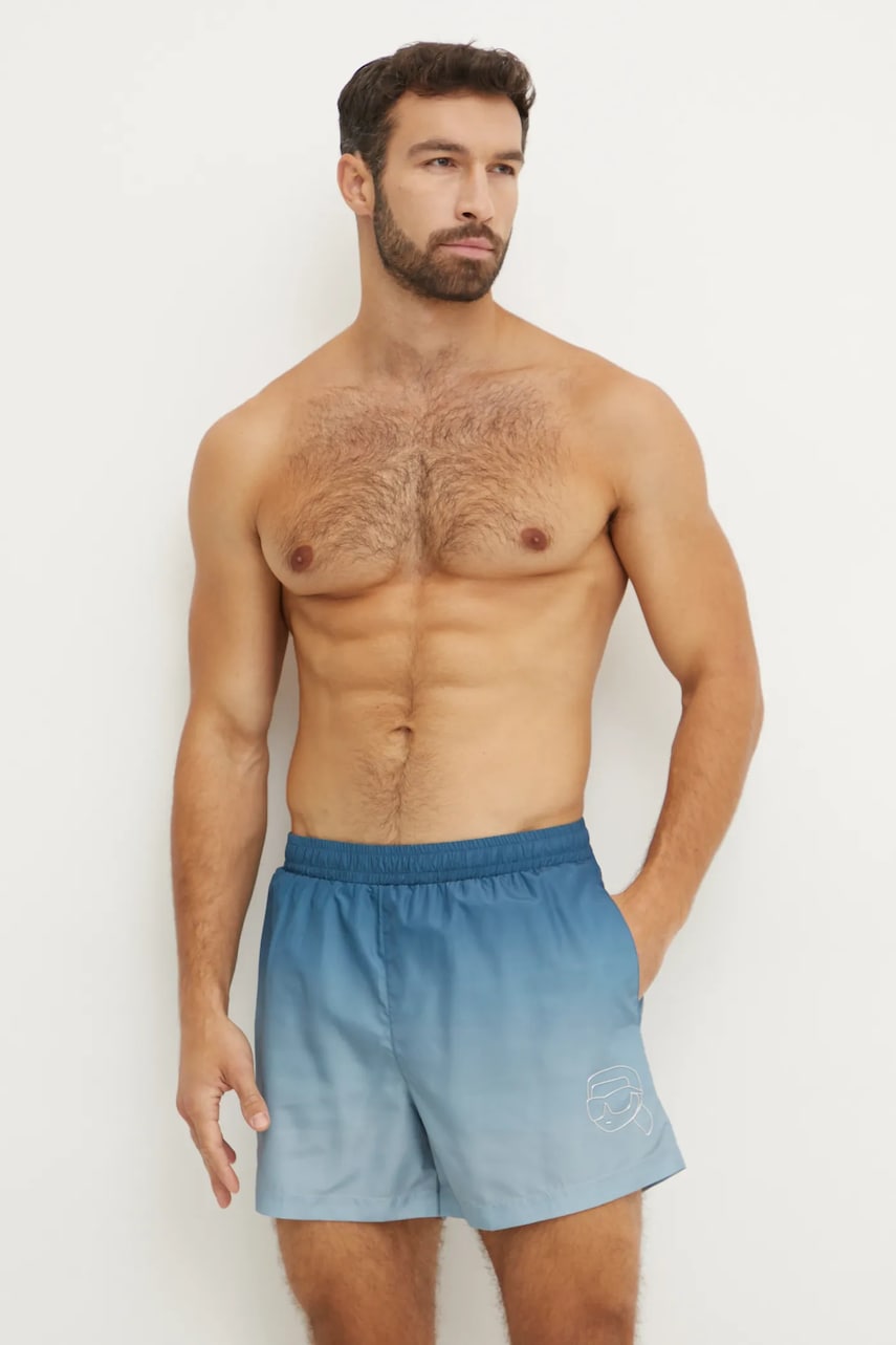 Karl Lagerfeld pantaloni scurți de baie culoarea turcoaz, A1M46057 Karl Lagerfeld pantaloni scurți de baie culoarea turcoaz, A1M46057