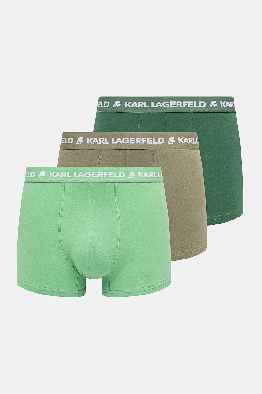 Karl Lagerfeld boxeri 3-pack barbati, culoarea verde, A1M47017