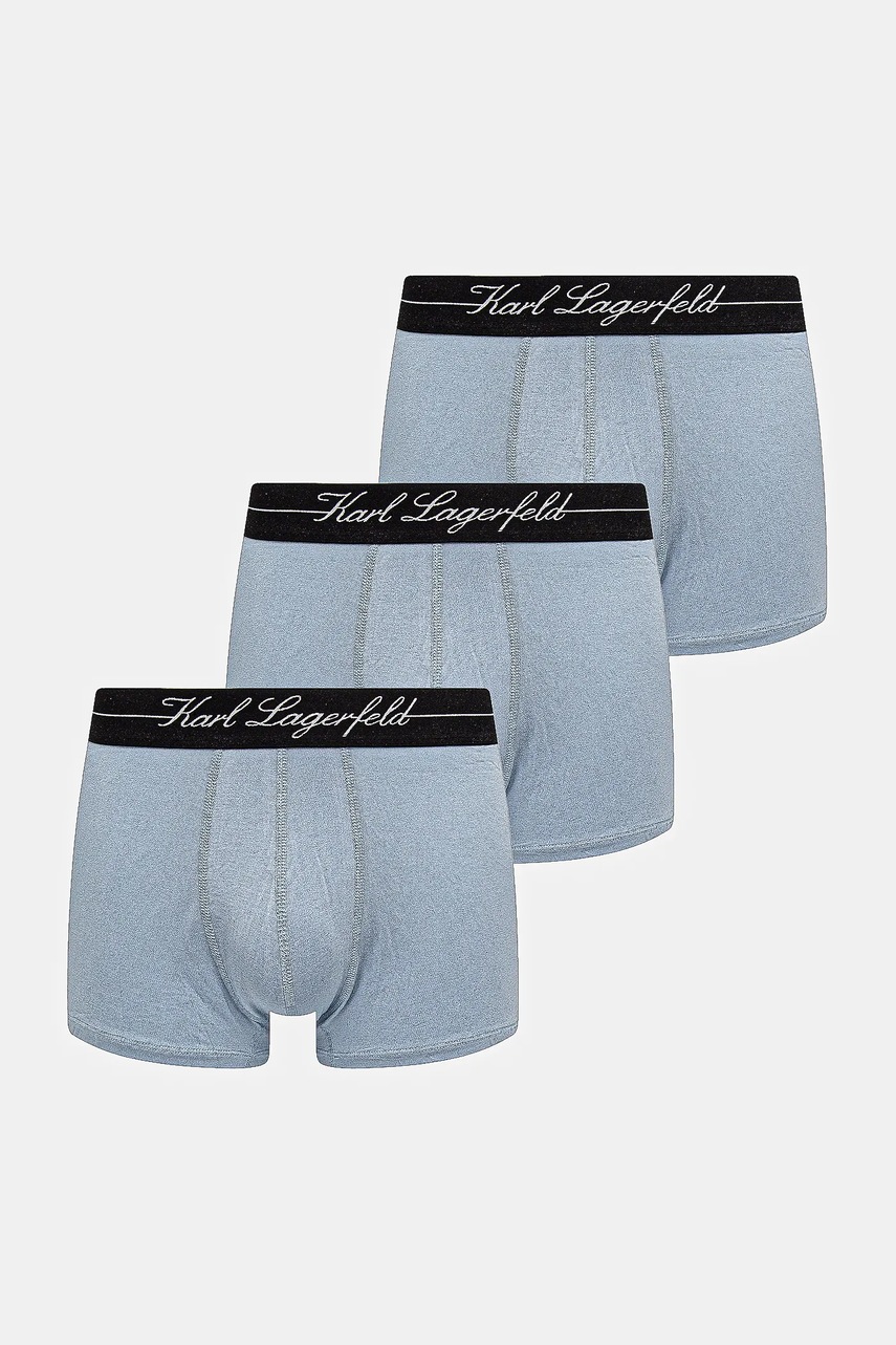 Levně Boxerky Karl Lagerfeld 3-pack pánské, modrá barva, A1M47089