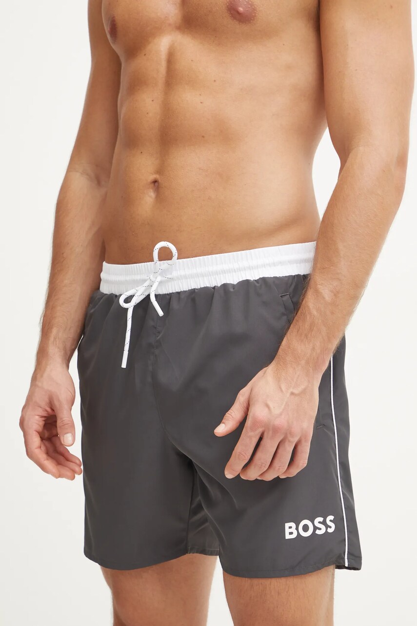 BOSS pantaloni scurți de baie culoarea gri, 50515191