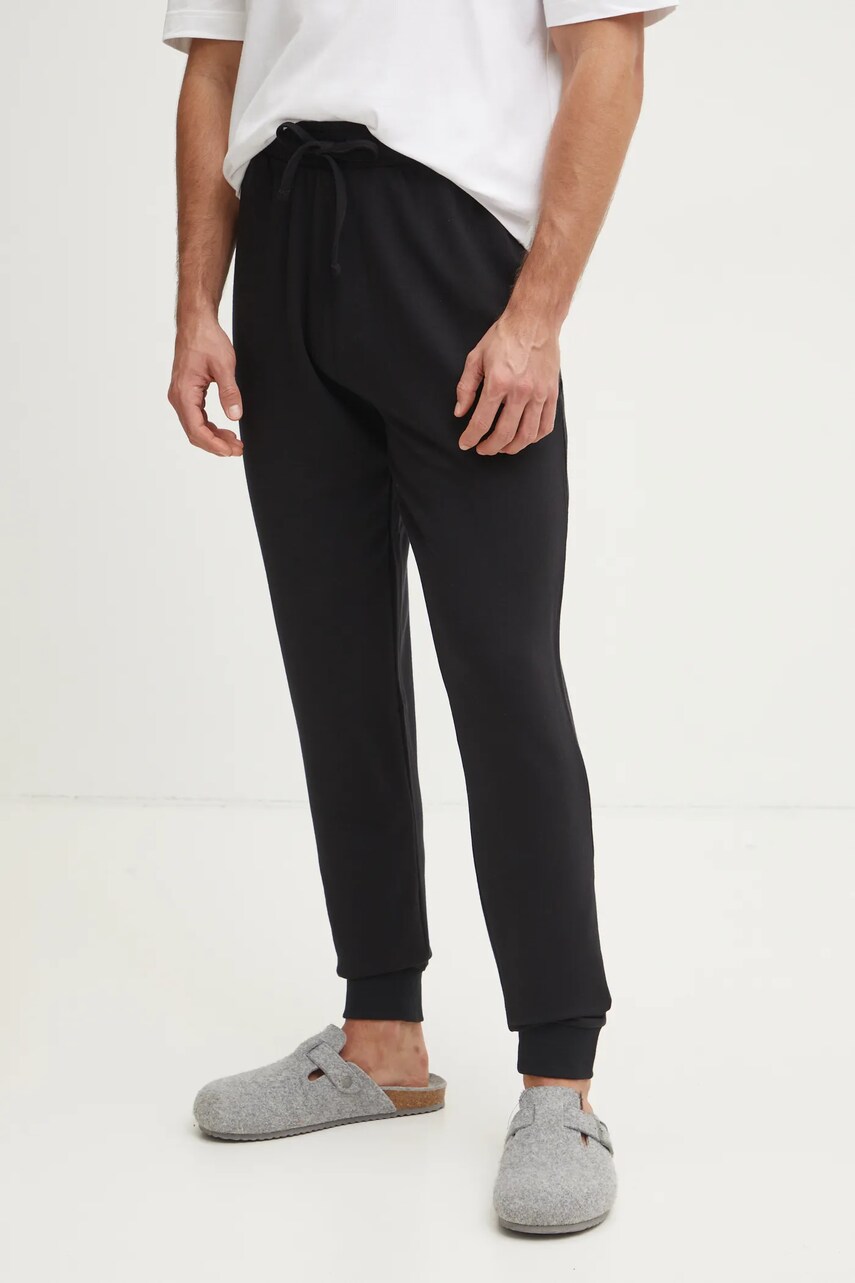 HUGO pantaloni de lounge culoarea negru, cu imprimeu, 50532297