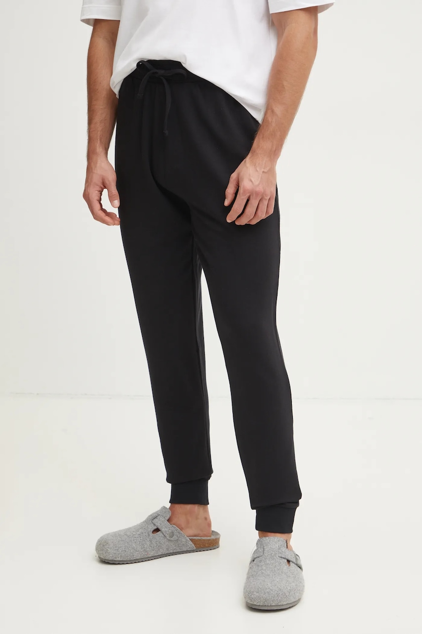 HUGO pantaloni de lounge culoarea negru, cu imprimeu, 50532297