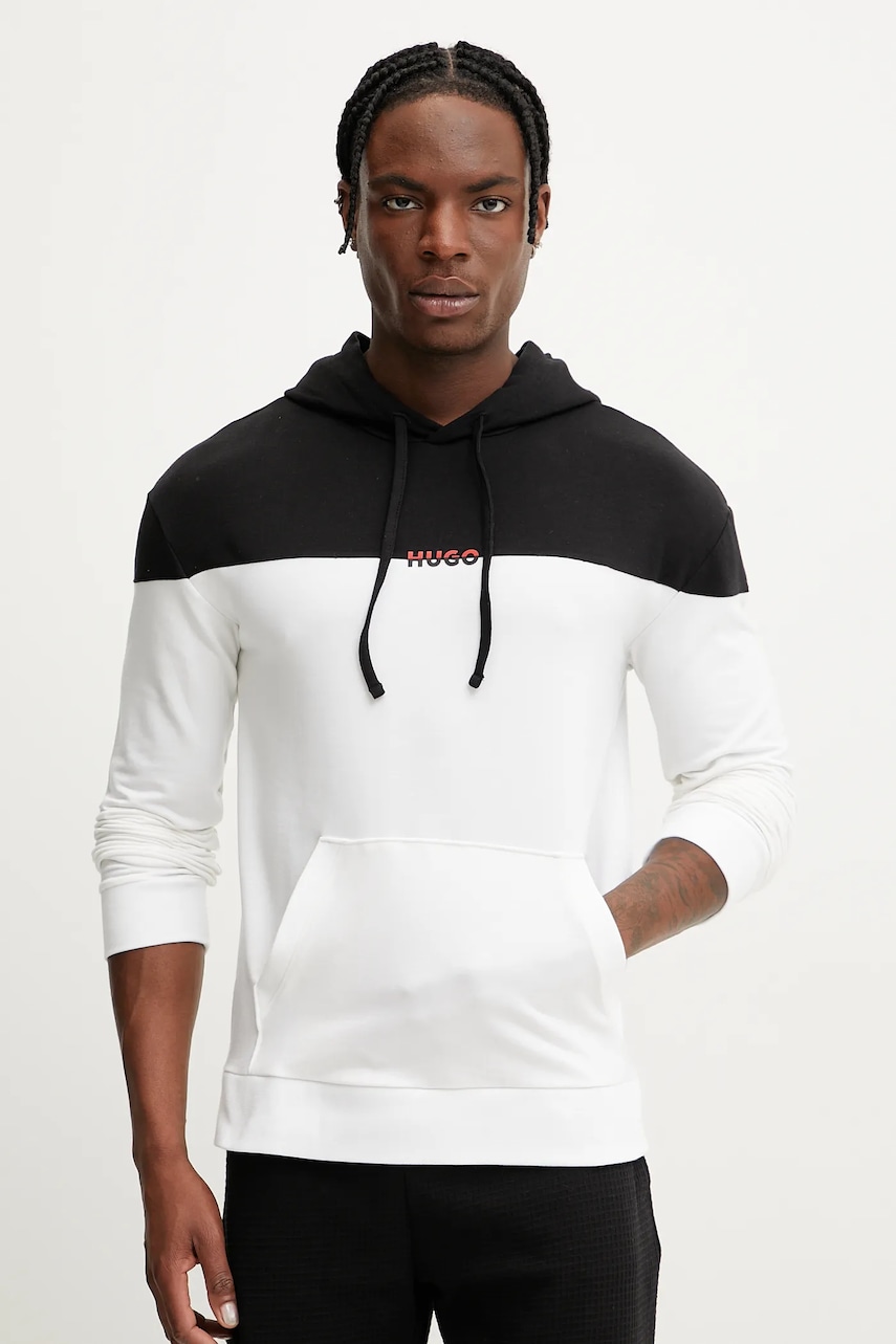 HUGO bluza barbati, culoarea negru, cu glugă, modelator, 50532301