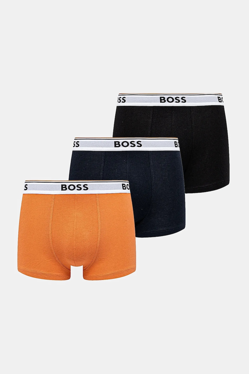 Levně Boxerky BOSS 3-pack pánské, bílá barva, 50531684