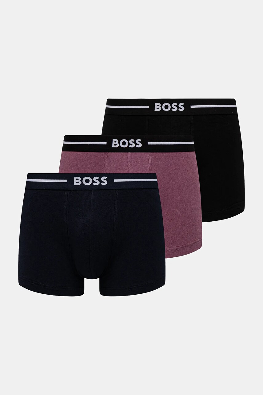 BOSS boxeri 3-pack bărbați, culoarea negru, 50532453