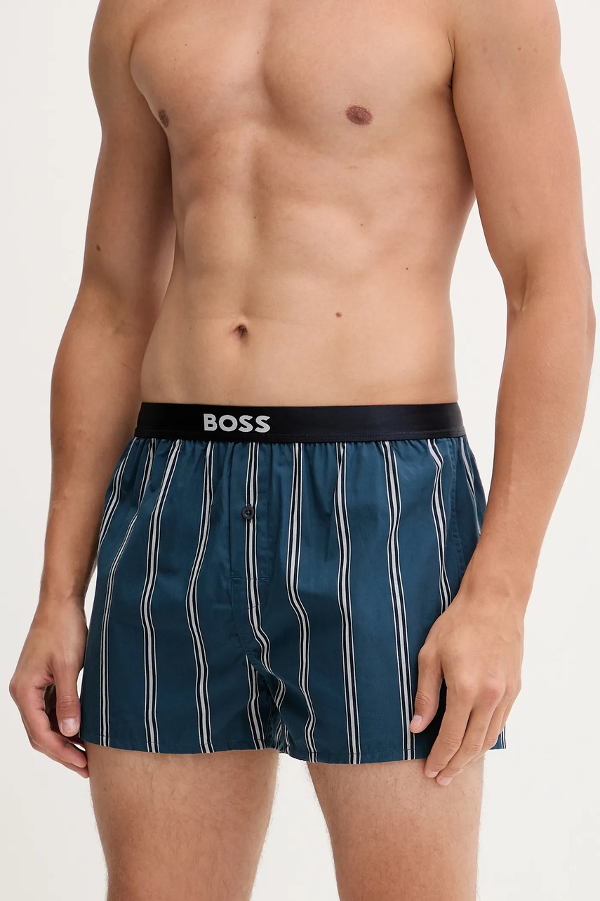 Хлопковые боксёры BOSS 2 шт цвет синий 50535781