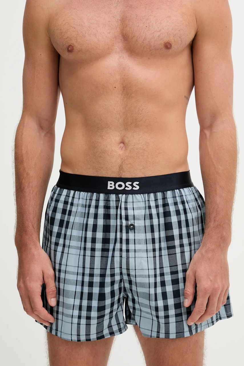 Хлопковые боксёры BOSS 2 шт цвет синий 50535781