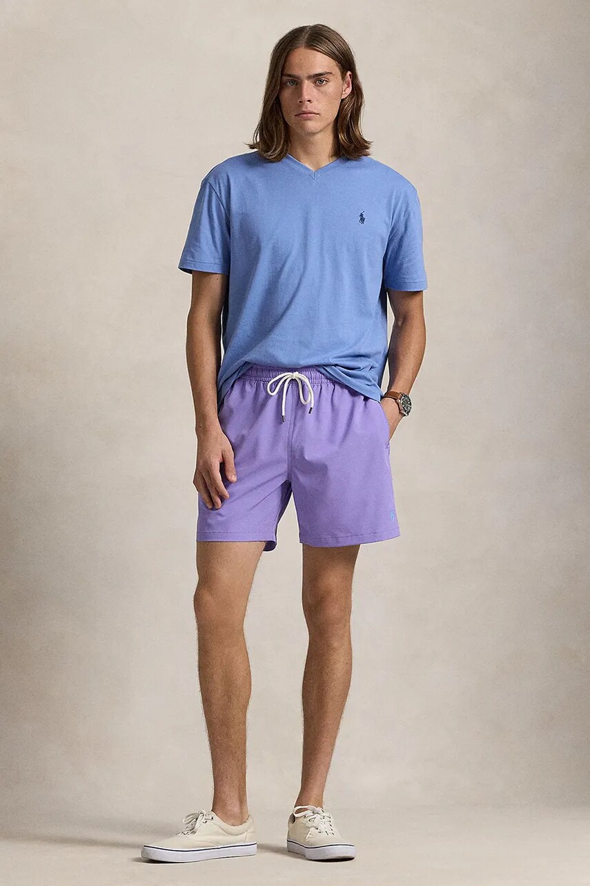 Levně Plavkové šortky Polo Ralph Lauren fialová barva, 710957782