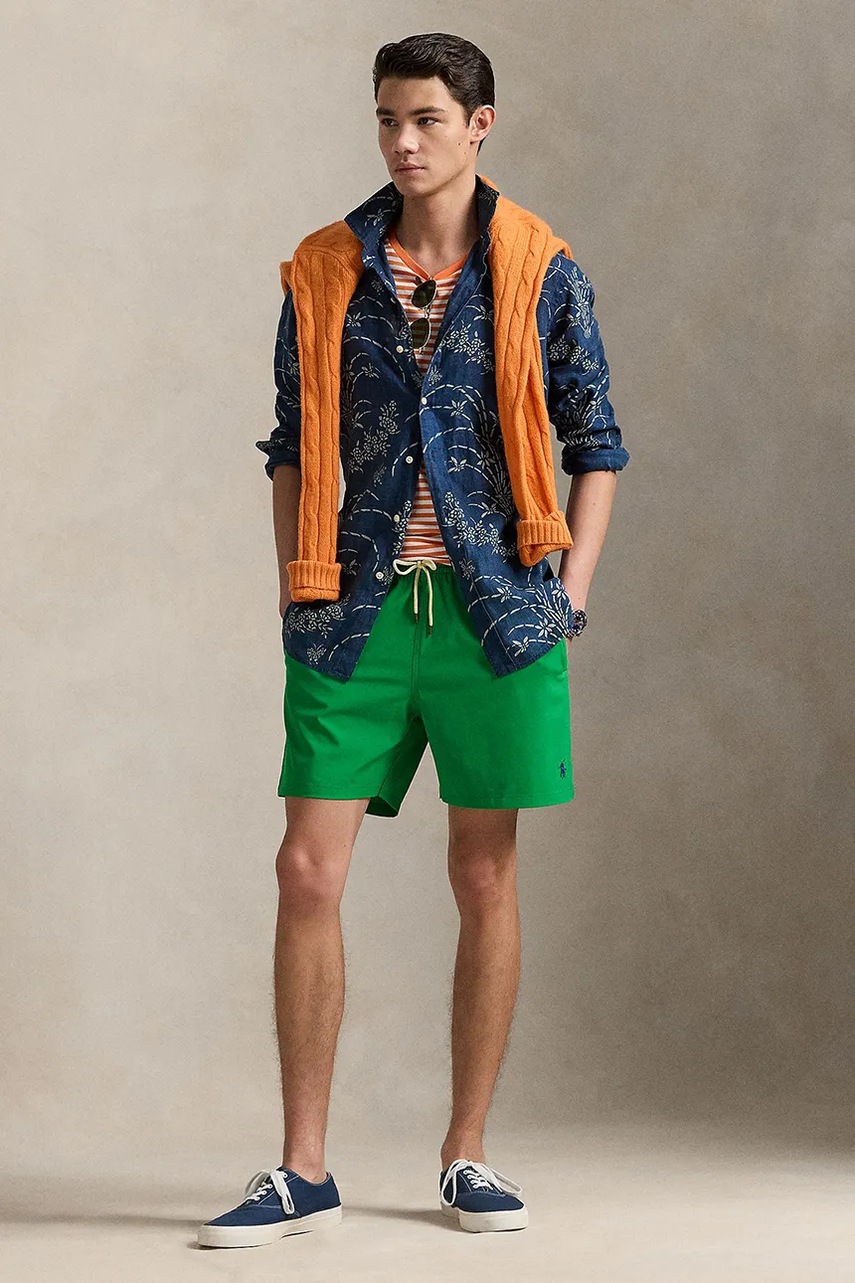 Levně Plavkové šortky Polo Ralph Lauren zelená barva, 710957782