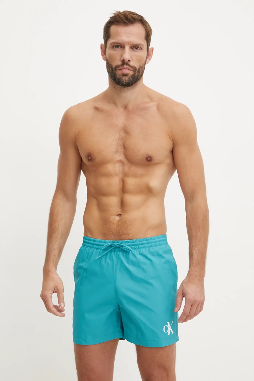 

Плувни шорти Calvin Klein в зелено KM0KM01161, Тюркоазен
