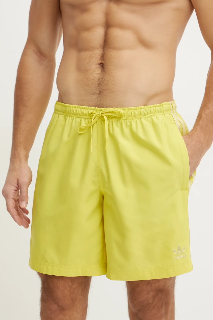 adidas Originals pantaloni scurți de baie Adicolor culoarea galben, JD0962 adidas Originals pantaloni scurți de baie Adicolor culoarea galben, JD0962
