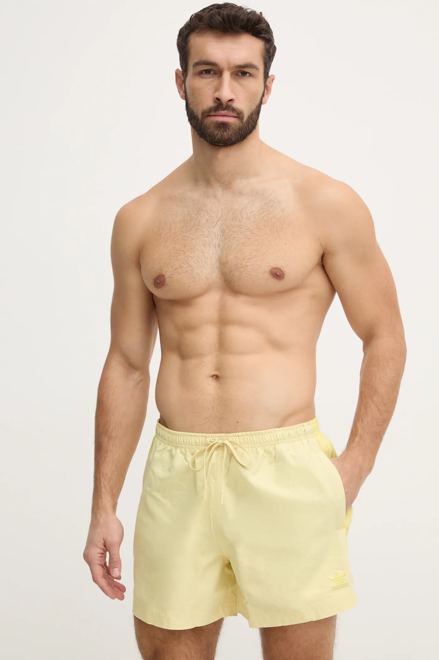 adidas Originals pantaloni scurti de baie Adicolor culoarea galben, JD0959 adidas Originals pantaloni scurti de baie Adicolor culoarea galben, JD0959