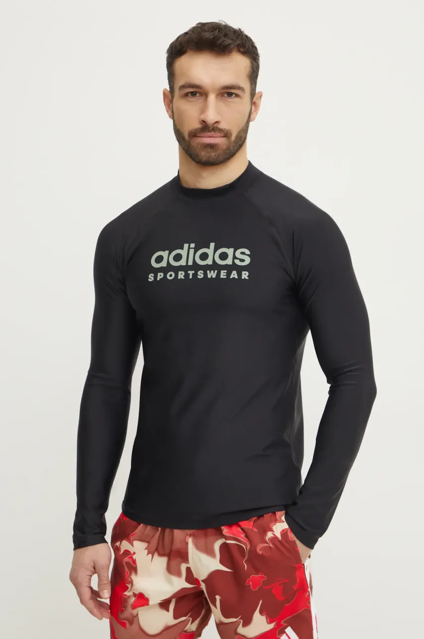 Μακρυμάνικο κολύμβησης adidas M RASHGD LS χρώμα: μαύρο, JD2140 φωτογραφία