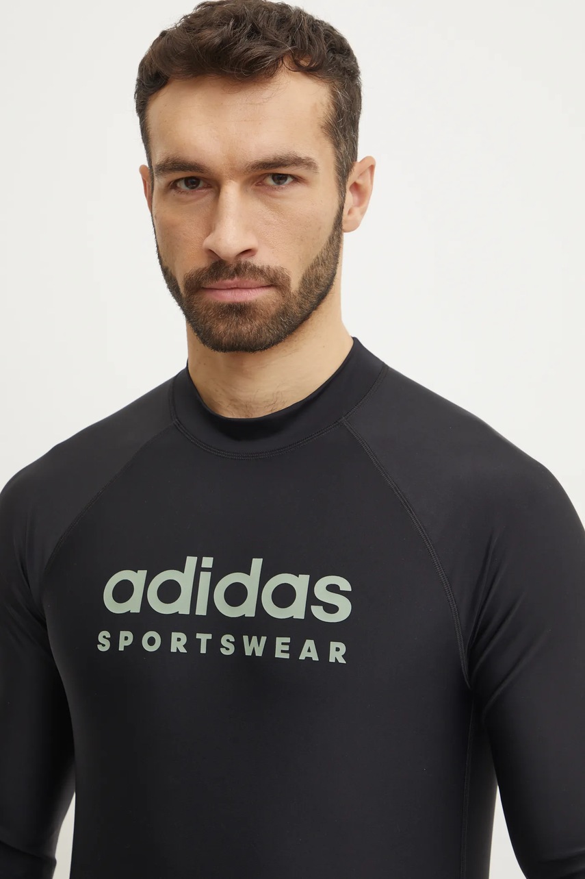 Μακρυμάνικο κολύμβησης adidas M RASHGD LS χρώμα: μαύρο, JD2140 φωτογραφία