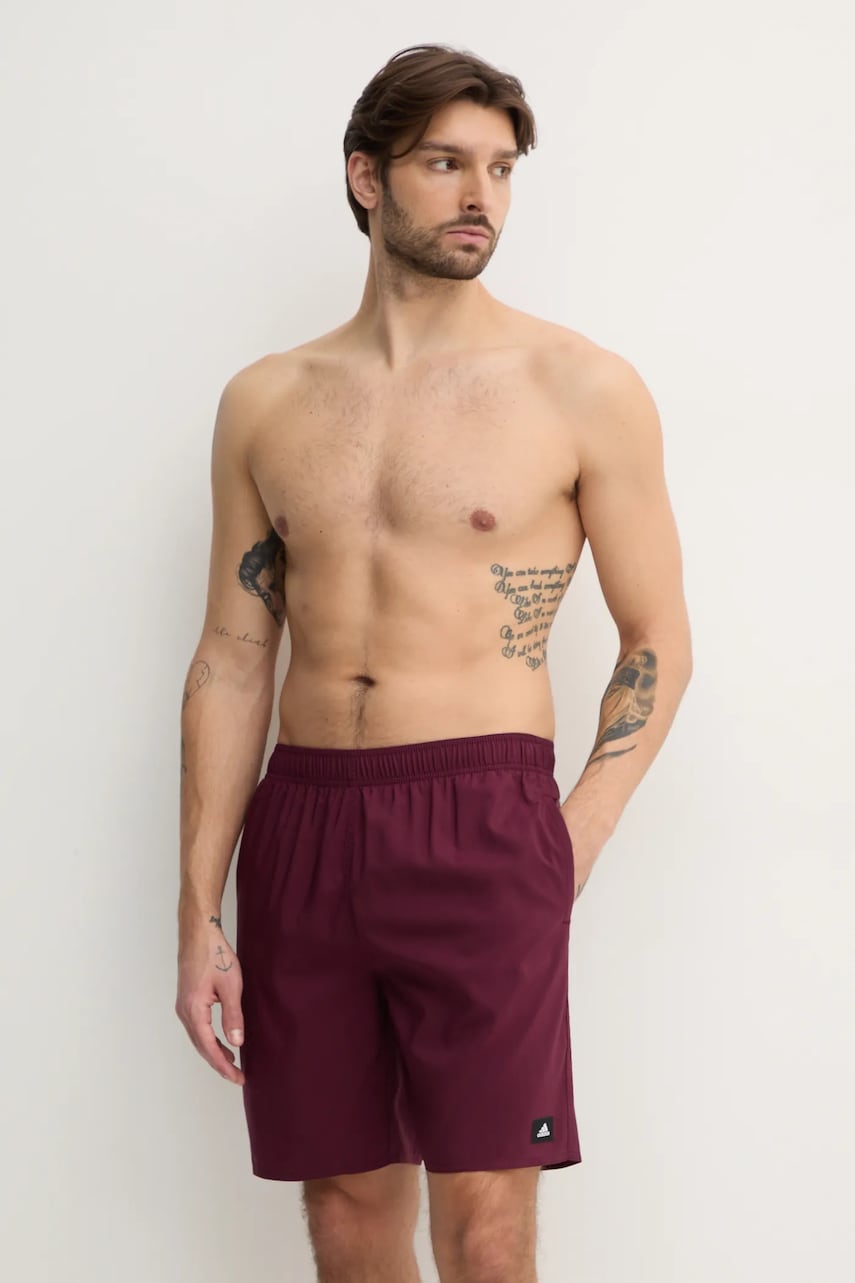 adidas Performance pantaloni scurti de baie Solid CLX culoarea bordo, JD0318 adidas Performance pantaloni scurti de baie Solid CLX culoarea bordo, JD0318