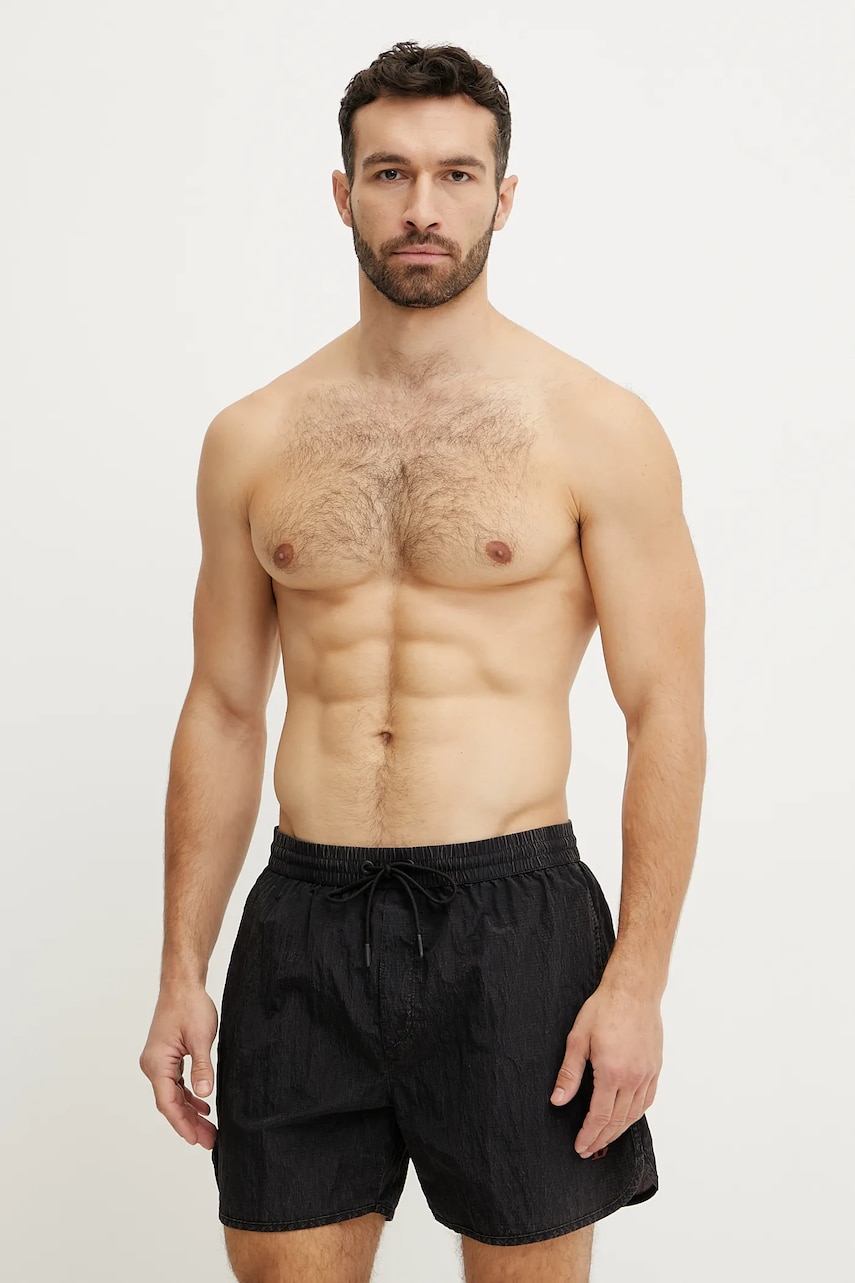 Levně Plavkové šortky Diesel JIMMIE-38-D-POP BOXER-SHORTS černá barva, A17600.0AFBG