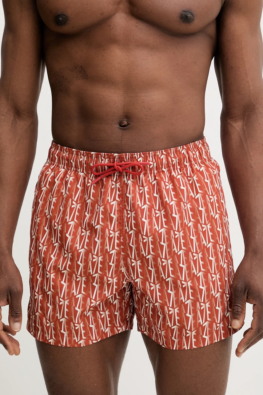 Levně Plavkové šortky EA7 Emporio Armani oranžová barva, AF13059.7M000510