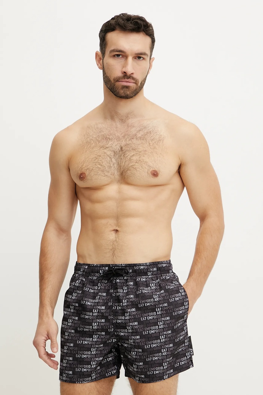 EA7 Emporio Armani pantaloni scurti de baie culoarea negru, AF13059.7M000510