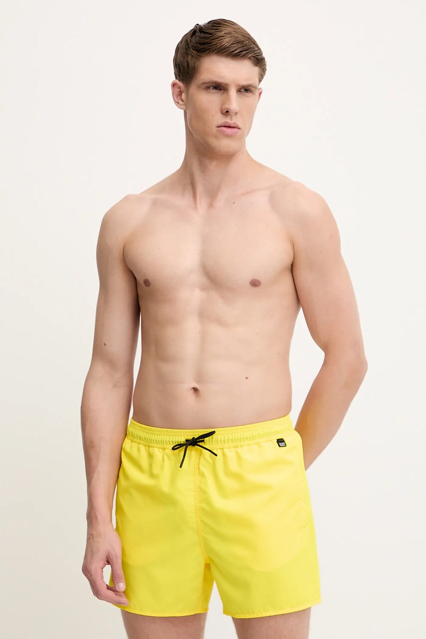 Levně Plavkové šortky EA7 Emporio Armani žlutá barva, AF13019.7M000510