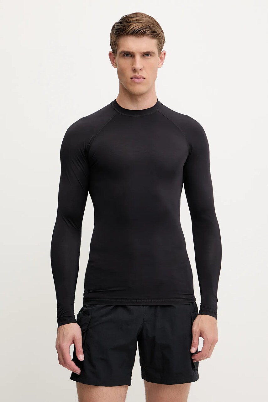 EA7 Emporio Armani longsleeve de baie culoarea negru, AF13158.7M000548