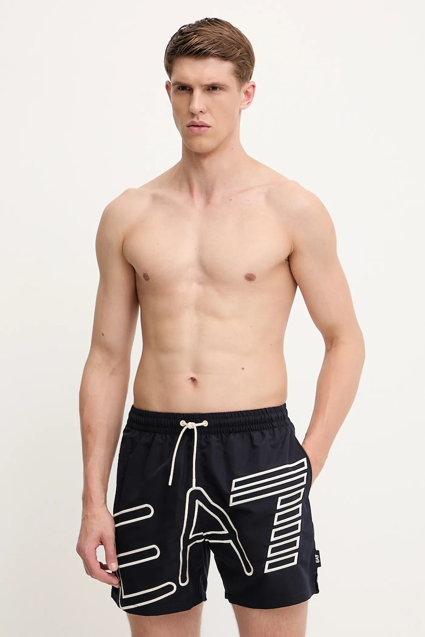 Levně Plavkové šortky EA7 Emporio Armani tmavomodrá barva, AF14655.7M000540