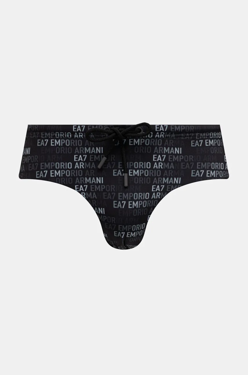 Levně Plavky EA7 Emporio Armani černá barva, AF13058.7M000536