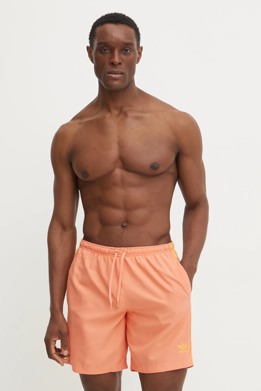 adidas Originals pantaloni scurti de baie Adicolor culoarea portocaliu, JG3704