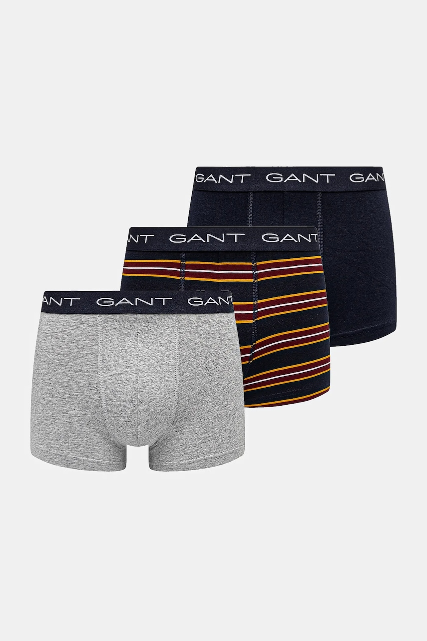 Levně Boxerky Gant 3-pack pánské, tmavomodrá barva, 902443033