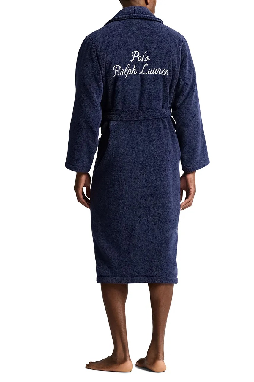 Хлопковый халат Polo Ralph Lauren цвет синий 714965518 Хлопковый халат Polo Ralph Lauren цвет синий 714965518