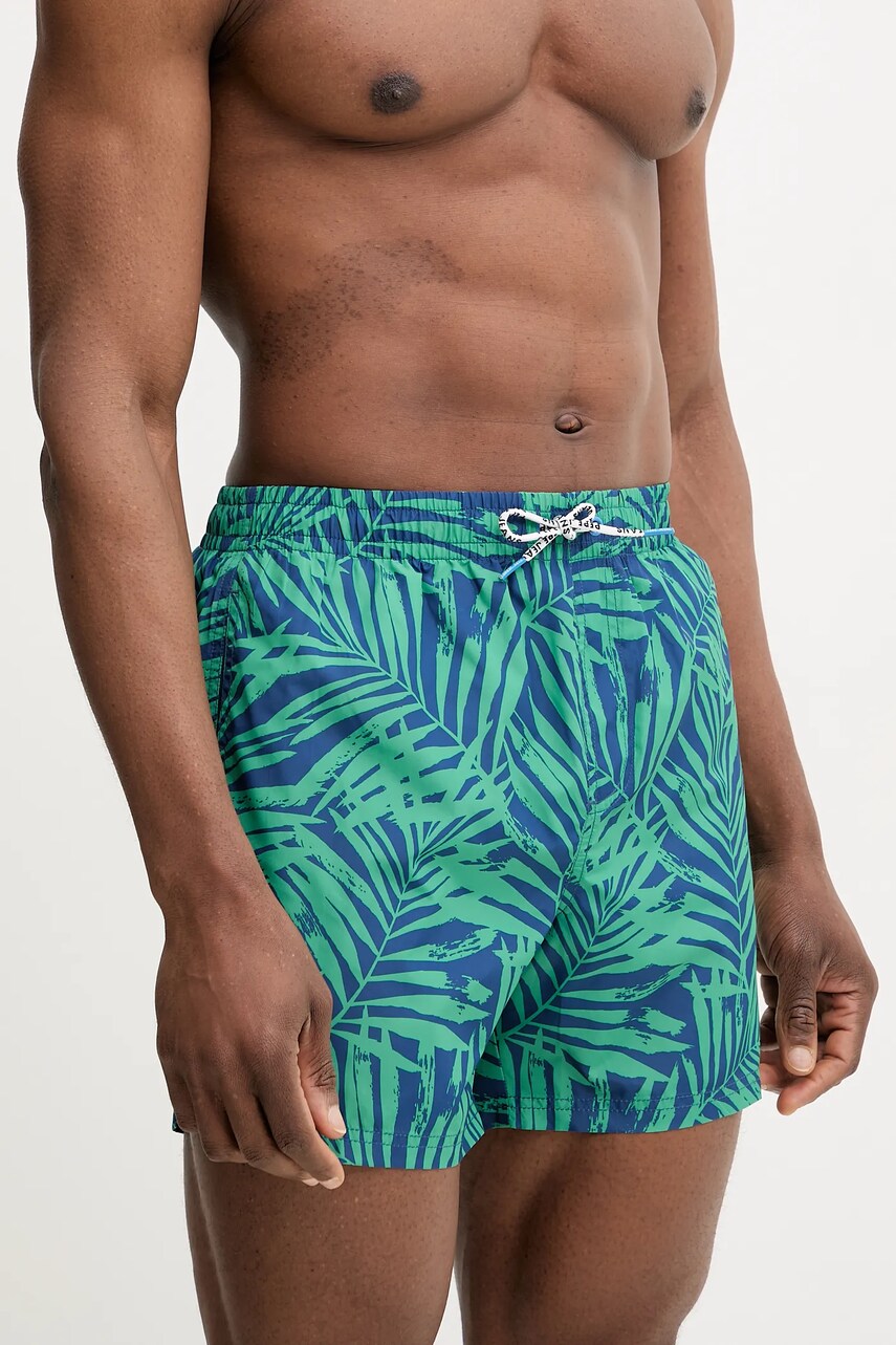 Pepe Jeans pantaloni scurti de baie LEAF SWIMSHORT culoarea verde, PMB10405
