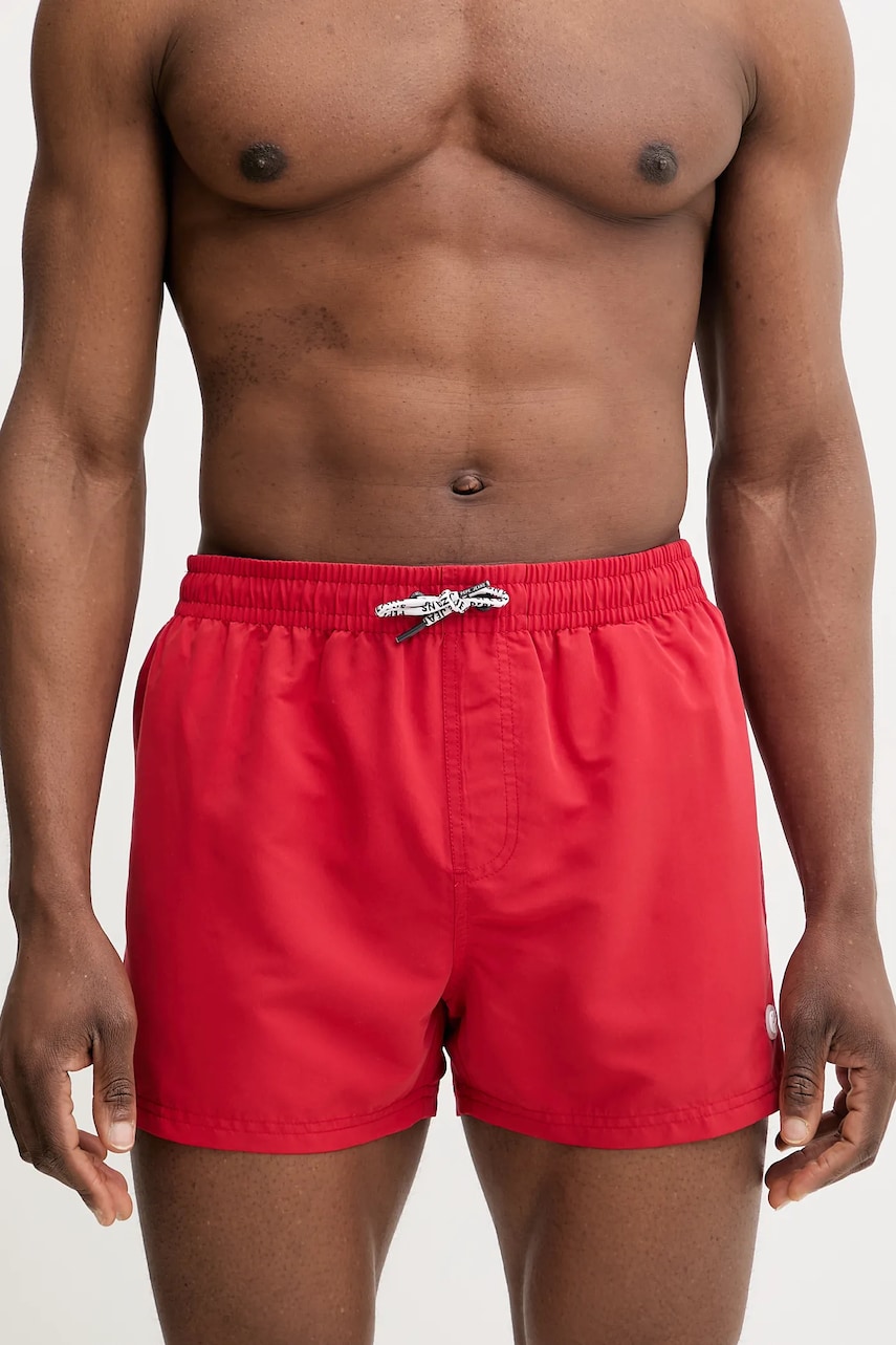 Pepe Jeans pantaloni scurți de baie RUBBER SWIMSHORT culoarea roșu, PMB10417 Pepe Jeans pantaloni scurți de baie RUBBER SWIMSHORT culoarea roșu, PMB10417