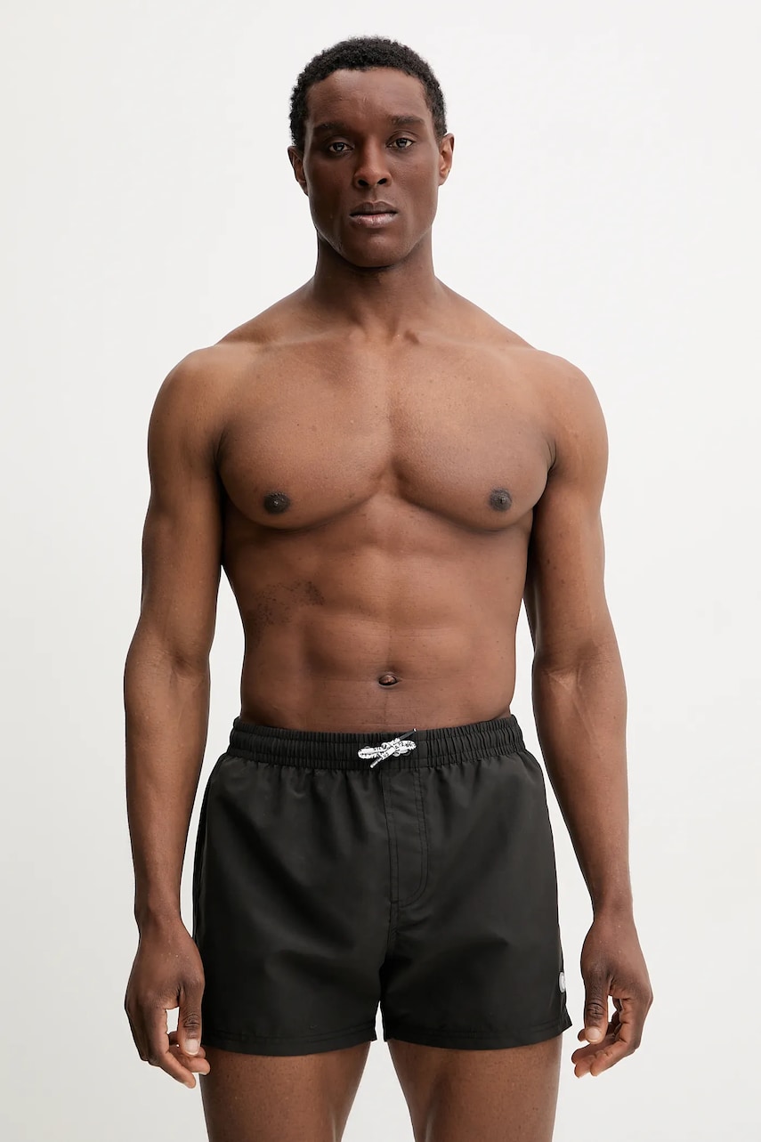 Pepe Jeans pantaloni scurți de baie RUBBER SWIMSHORT culoarea negru, PMB10417 Pepe Jeans pantaloni scurți de baie RUBBER SWIMSHORT culoarea negru, PMB10417