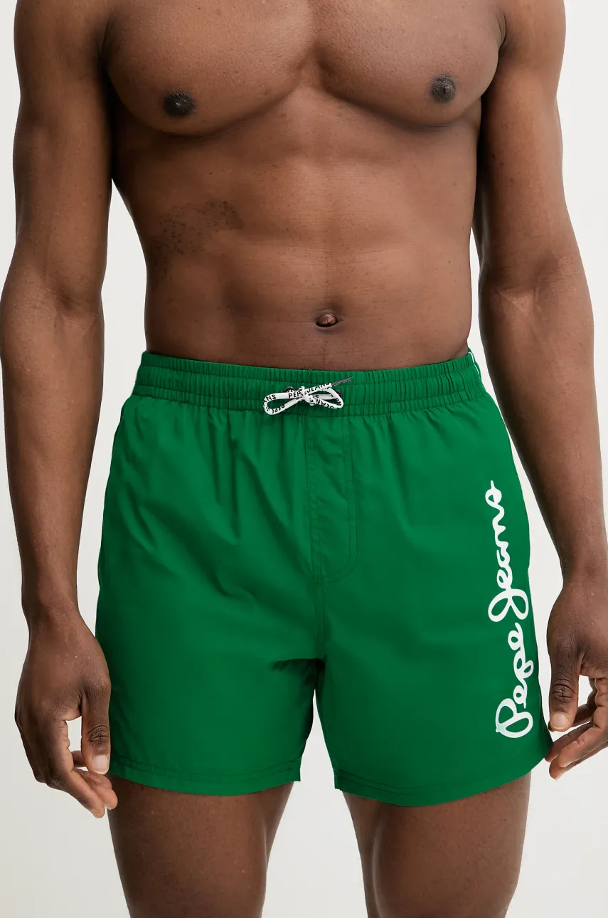 Купальные шорты Pepe Jeans LOGO SWIMSHORT цвет зелёный PMB10419 Купальные шорты Pepe Jeans LOGO SWIMSHORT цвет зелёный PMB10419