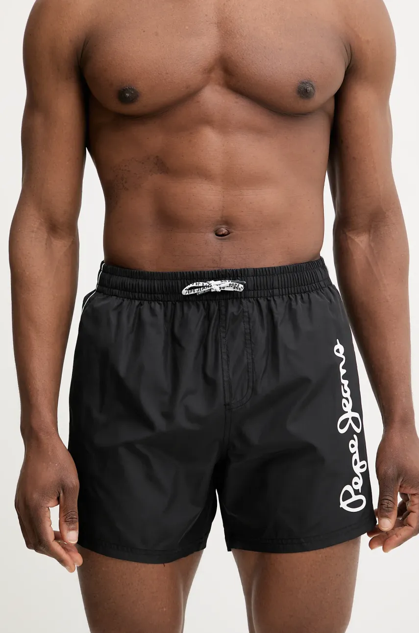 Купальные шорты Pepe Jeans LOGO SWIMSHORT цвет чёрный PMB10419 Купальные шорты Pepe Jeans LOGO SWIMSHORT цвет чёрный PMB10419