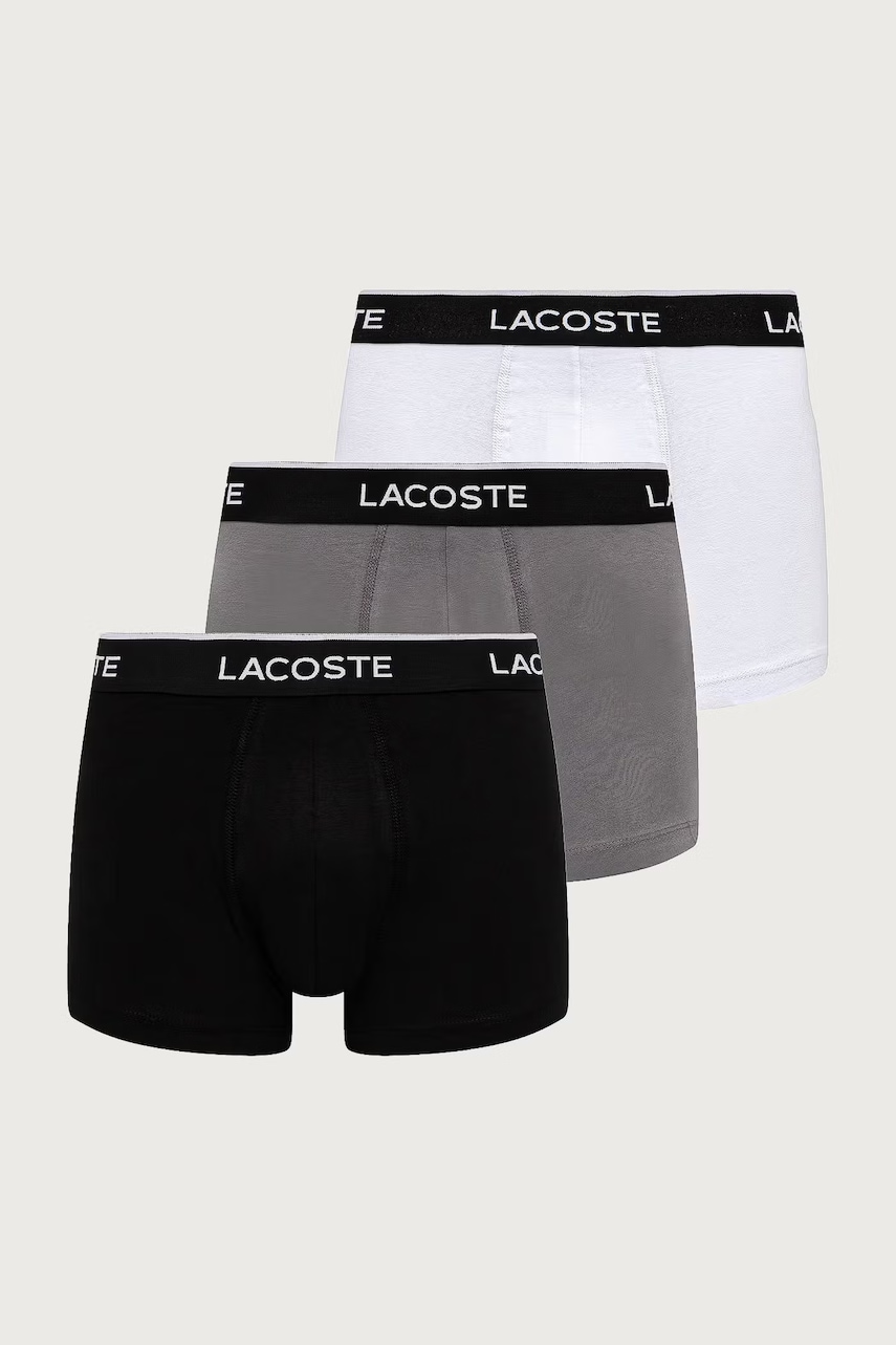 Lacoste bokserki dopasowane męskie bawełniane z elastanem 3-pack